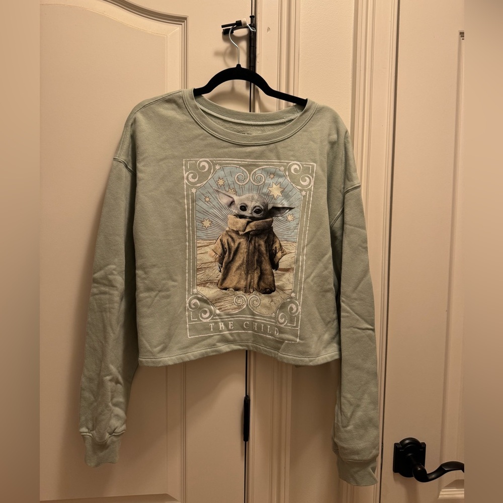 Grogu/Baby Yoda Cropped Crew Neck